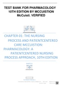 TEST BANK FOR PHARMACOLOGY 10TH EDITION BY MCCUISTION - McCuisti. VERIFIED