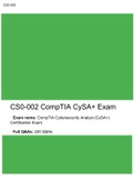 CS0-002 CompTIA Cybersecurity Analyst (CySA+) Exam Prep questions(200 questions and answers)