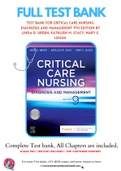 Test bank for Critical Care Nursing: Diagnosis and Management 9th Edition by Linda D. Urden; Kathleen M. Stacy; Mary E. Lough 9780323642958  Chapter 1-41 Complete Guide