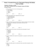 Complete Test Bank Mosby’s Essential Sciences for Therapeutic Massage 5th Edition Fritz Questions & Answers with rationales (Chapter 1-12)