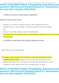 MATH 225N MATH Week 4 Probability Questions and answers 100%Correct/Verified Rated A+ Guarantees Success New Update 2022/2023