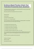 Evidence Based Practice Unlock Your Potential:54 Essential Exam Questions And Answers|18 Pages