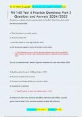 PN 140 Test 4 Practice Questions: Part 2 Questions and Answers 2024/2025PN 140 Test 4 Practice Questions: Part 2 Questions and Answers 2024/2025