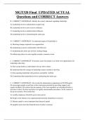 MGT320 Final UPDATED ACTUAL  Questions and CORRECT Answers