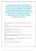 FLORIDA 3-20 PUBLIC ADJUSTERS  STATE LICENSE FINAL EXAM 2024-2025 WITH ACTUAL CORRECT QUESTIONS  AND VERIFIED DETAILED ANSWERS  |FREQUENTLY TESTED QUESTIONS AND  SOLUTIONS |ALREADY GRADED  A+|BRAND NEW!!!|LATEST UPDATE  |GUARANTEED PASS