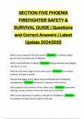 SECTION FIVE PHOENIX FIREFIGHTER SAFETY & SURVIVAL GUIDE | Questions and Correct Answers | Latest Update 2024/2025