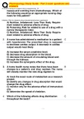 Pharmacology Study Guide - Part 2 exam questions and answers