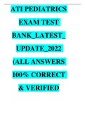 ATI PEDIATRICS EXAM TEST BANK_LATEST_UPDATE_2022 (ALL ANSWERS 100% CORRECT & VERIFIED