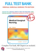 Test Bank for Medical-Surgical Nursing 7th Edition By Adrianne Dill Linton; Mary Ann Matteson Chapter 1-63 Complete Guide A+