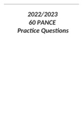 2022-2023 60 PANCE Practice Questions.