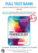 Test Bank for Lehne's Pharmacology for Nursing Care 11th Edition By Jacqueline Burchum; Laura Rosenthal Chapter 1-112 Complete Guide A+