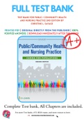 Test Bank For Public / Community Health and Nursing Practice 2nd Edition by Christine L. Savage 9780803677111 Chapter 1-22 Complete Guide .