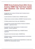 NBME Gross Anatomy Exam 2024 | Gross  Anatomy NBME High Yield Exam Update  2024 Questions and Correct Answers  Rated A+