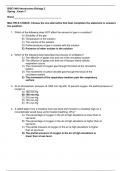 BISC1404 Introductory Biology 2 Spring 2024, Exam 3 Predictor with both MULTIPLE CHOICE and Short answer questions 