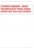 COURSE CAREERS - SALES TECHNOLOGY FINAL EXAM STUDY SET 2024-2025 LATEST 