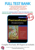 Test Bank For Pharmacotherapy Principles and Practice 5th Edition by Marie A. Chisholm-Burns; Terry L. Schwinghammer; Patrick M. Malone; Jill M. Kolesar; Kelly C. Lee; P 9781260019445 Chapter 1-102 