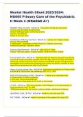 Mental Health Client 2023/2024: NU665 Primary Care of the Psychiatric II Week 3 (GRADAE A+)