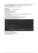 Programming Exam Guide Object-Oriented Programming (OOP) (Now Introduction to Programming)