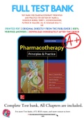 Test Bank For Pharmacotherapy Principles and Practice 5th Edition by Marie A. Chisholm-Burns; Terry L. Schwinghammer; Patrick M. Malone; Jill M. Kolesar; Kelly C. Lee; P 9781260019445 Chapter 1-102 