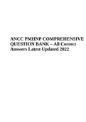 ANCC PMHNP COMPREHENSIVE QUESTION BANK – All Correct Answers Latest Updated 2022