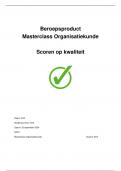 Beroepsproduct Masterclass Organisatiekunde (nieuwe stijl!) - eindcijfer 7,0! - inclusief feedback NCOI