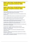 BSNC 1000 FINAL EXAM MODULE 7-10 with 140 Complete solutions