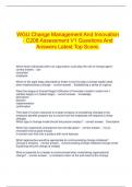 WGU Change Management And Innovation - C208 Assessment V1 Questions And Answers Latest Top Score.