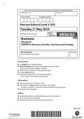  Pearson Edexcel Level 3 GCE  Business  9BS0/02  Advanced  PAPER 2 Business activities, decisions and strategy June 2024