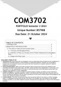 COM3702 Assignment 3 (ANSWERS) Semester 2 2024 - DISTINCTION GUARANTEED