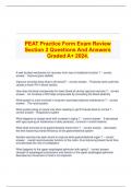   PEAT Practice Form Exam Review Section 2 Questions And Answers Graded A+ 2024.