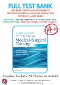 Test bank for Brunner & Suddarth's Textbook of Medical-Surgical Nursing 15th Edition by Janice Hinkle 9781975161033 Chapter 1-68 Complete Guide.