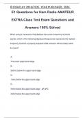 E1 Questions for Ham Radio AMATEUR EXTRA Class Test Exam Questions and Answers 100% Solved