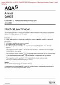 Actual 2024 AQA A-LEVEL DANCE 7237/X Component 1 Merged Question Paper + Mark Scheme