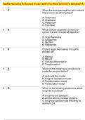 TEAS Nursing Entrance Exam with Verified Answers Graded A+