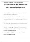 FBLA Journalism Test Exam Questions with 100% Correct Answers 100% Solved