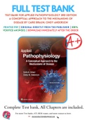 Test Bank For Applied Pathophysiology 3rd Edition A Conceptual Approach to the Mechanisms of Disease by Carie Braun; Cindy Anderson 9781496335869 Chapter 1-20 Complete Guide .