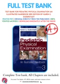 Test Bank For Pediatric Physical Examination An Illustrated Handbook 3rd Edition by Karen G. Duderstadt 9780323476508 Chapter 1-20 Complete Guide 