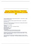   Jersey College Medsurg 1 RN FINAL EXAM Questions And Answers Graded A+.