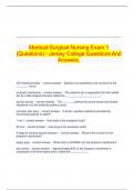 Medical-Surgical Nursing Exam 1 (Questions) - Jersey College Questions And Answers.