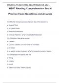 HSPT Reading Comprehension Test 6 Practice Exam Questions and Answers