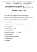 JURISPRUDENCE EXAM Questions and Answers 100% Pass CNO MISSION - regulating nursing in the public interest 2 documents that provide the legislative framework for regulating nursing in Ontario: - 1. Regulated Health Professions Act, 1991 2. Nursing Act, 19