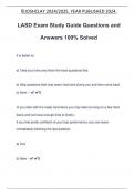 LASD Exam Study Guide Questions and Answers 100% Solved