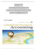 TEST BANK for Corporate Financial Accounting,  16th Edition by Carl S. Warren Jeff Jones, All Chapters 1 - 14, Complete  ISBN: 9780357534229