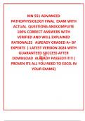  MN 551 ADVANCED PATHOPHYSIOLOGY FINAL  EXAM WITH  ACTUAL  QUESTIONS ANDCOMPLETE 100% CORRECT ANSWERS WITH VERIFIED AND WELL EXPLAINED  RATIONALES   ALREADY GRADED A+ BY EXPERTS  | LATEST VERSION 2024 WITH GUARANTEED SUCCESS AFTER DOWNLOAD  ALREADY PASSED