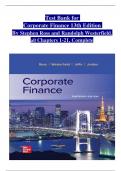 Test Bank for  Corporate Finance 13th Edition  By Stephen Ross and Randolph Westerfield, all Chapters 1-21, Complete ISBN: 9781260772388