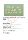 API 580 FINAL EXAM QUESTIONS AND ANSWERS