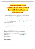 IRB Exam Combined  Set Questions With Revised  Correct Detailed Answers  Guaranteed Pass 