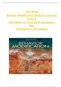 12th Edition by Garry Martin and Joseph J. Pear. All Chapters 1-29 complete ISBN: 9781000988673TEST BANK Behavior Modification: What It Is and How to Do It 