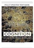 TEST BANK FOR COGNITION EXPLORING THE SCIENCE OF THE MIND, 7TH EDITION, DANIEL REISBERG| ALL CHAPTERS | BRAND NEW | A, GUIDE