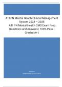 ATI PN Mental Health Clinical Management System 2024 – 2025  ATI PN Mental Health CMS Exam Prep Questions and Answers | 100% Pass | Graded A+ |